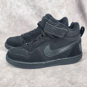 Nike Court Borough Mid Little Kids Sneakers, 870026-001 Black Boys Girls 13C